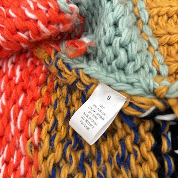 Polagram Rainbow colorfull Patchwork Knit Open Cardigan Women's size S - Picture 8 of 9